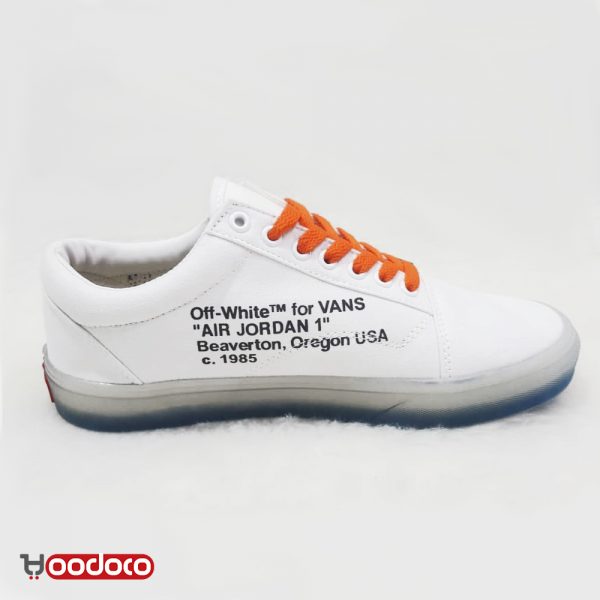 کفش ونس اولد اسکول آف وایت کاستم سفید Vans Old Skool Off_white 'custom' white