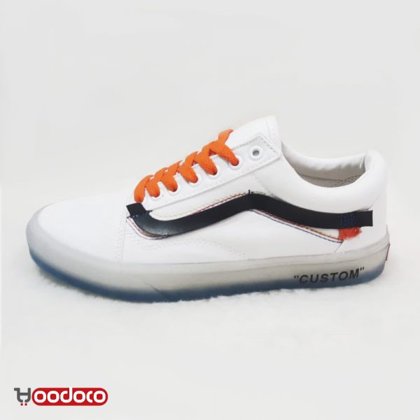 کفش ونس اولد اسکول آف وایت کاستم سفید Vans Old Skool Off_white 'custom' white