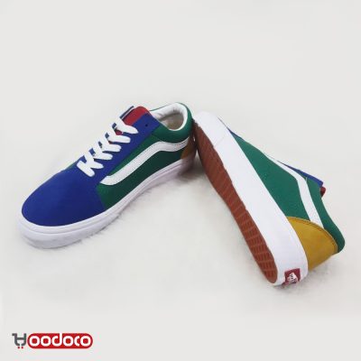 کفش ونس اولد سکول آبی سبز Vans Old Skool blue green