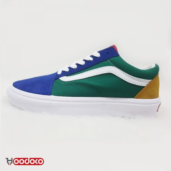 کفش ونس اولد سکول آبی سبز Vans Old Skool blue green