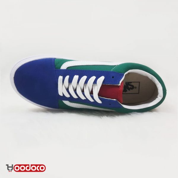 کفش ونس اولد سکول آبی سبز Vans Old Skool blue green