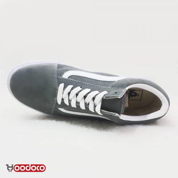 ونس اولد اسکول چرمی جیر طوسی Vans Old Skool leather grey