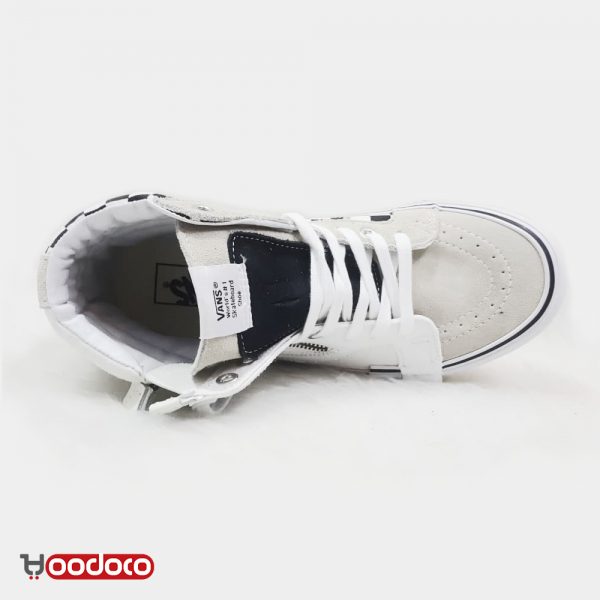 کفش ونس ساقدار زیپی شطرنجی سفید Vans SK8-hi reissue cut and paste checker white - Image 5