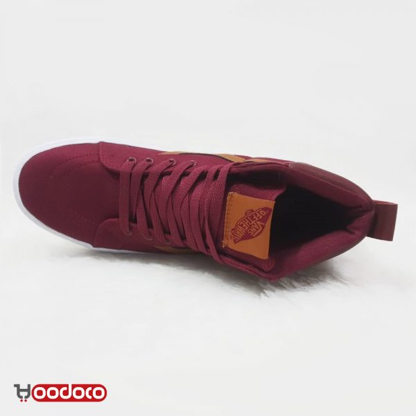 کتونی ونس ساقدار زرشکی خط قهوه ای Vans SK8 crimson brown