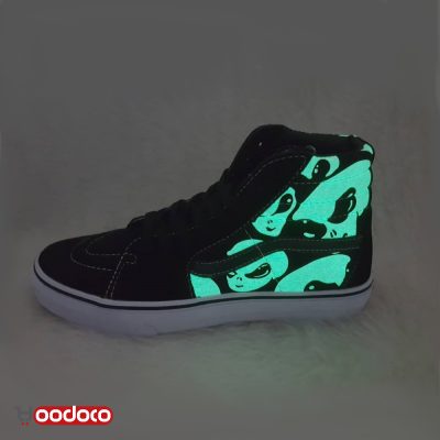 کفش ونس ساقدار سوپریم مشکی شب نما Vans SK8 supreme black light black