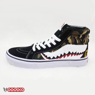 کفش ونس ساقدار کوسه چریکی Vans sk8 bape shark camflage