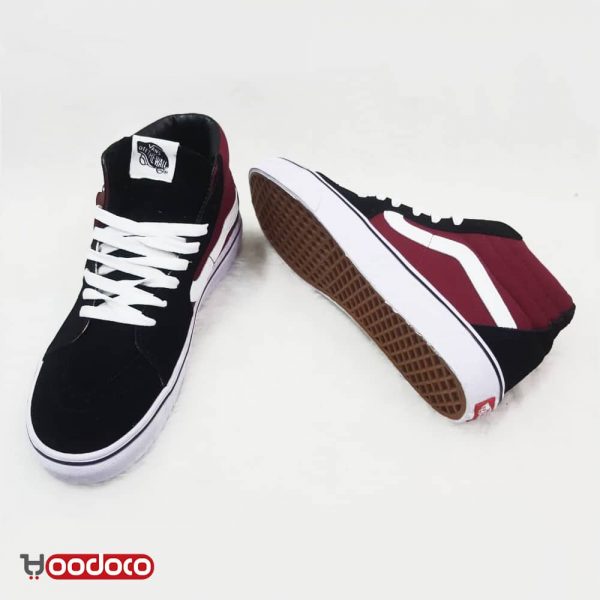 کفش ونس ساقدار زرشکی مشکی Vans sk8 black and maroon