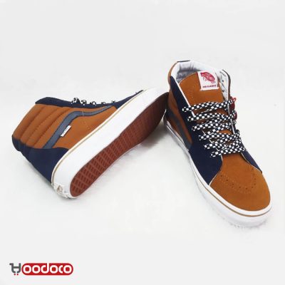 کفش ونس ساقدار نارنجی سورمه ای Vans sk8a orange and navy blue