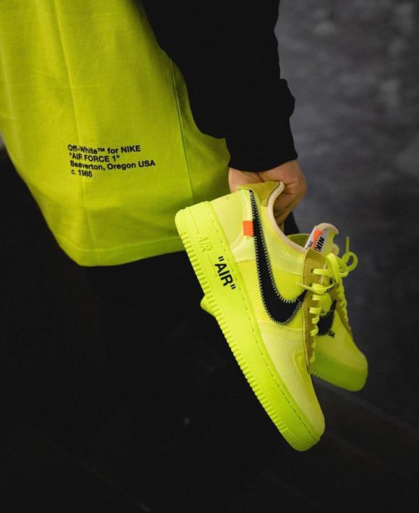 نایک ایر فورس بدون ساق آف وایت سبز Nike air force off white green