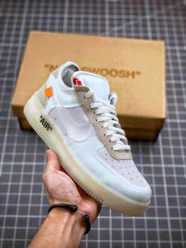 نایک ایر فورس بدون ساق آف وایت سفید Nike air force off white white