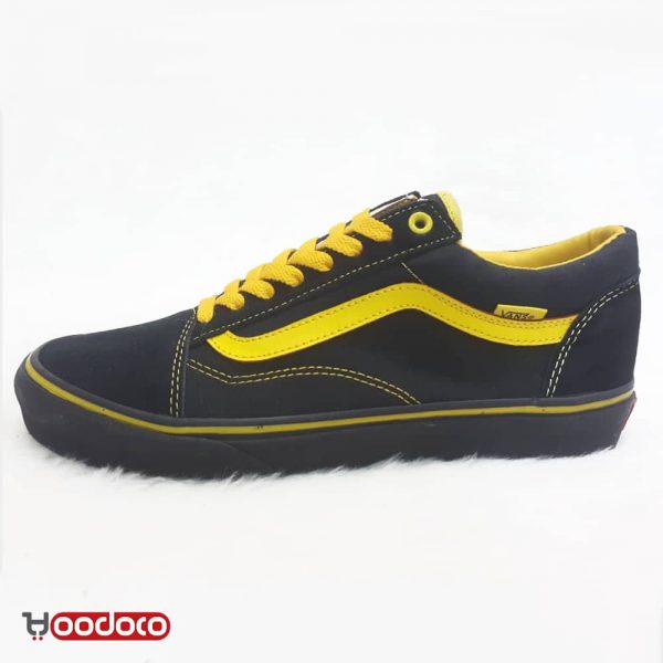 کفش ونس اولد اسکول مشکی خط زرد Vans Old Skool black and yallow