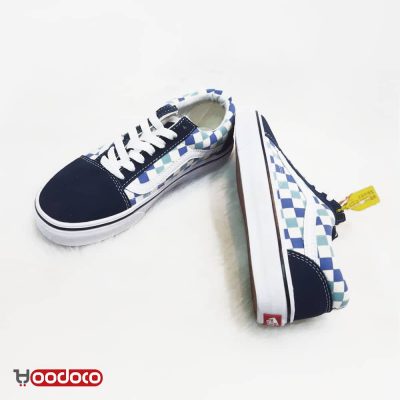 ونس اولد اسکول شطرنجی آبی Vans Old Skool checker blue