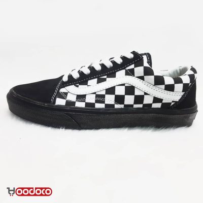 کفش ونس اولد اسکول شطرنجی زغالی Vans Old Skool checker charcoaler