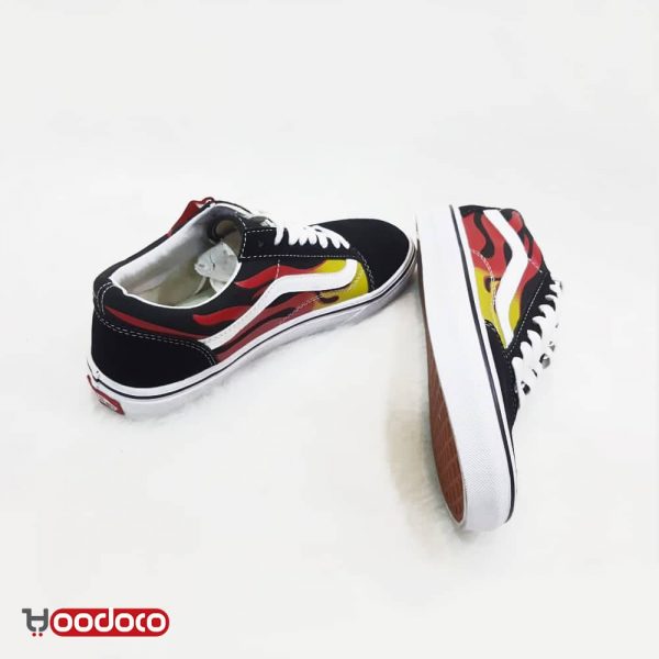 کفش ونس اولد اسکول آتشی مشکی Vans Old Skool fire black