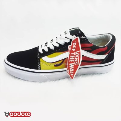 کفش ونس اولد اسکول آتشی مشکی Vans Old Skool fire black