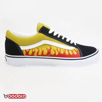 کفش ونس اولد اسکول آتشی زرد Vans Old Skool fire yellow