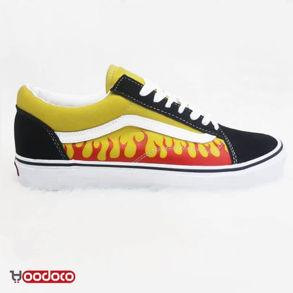 کفش ونس اولد اسکول آتشی زرد Vans Old Skool fire yellow