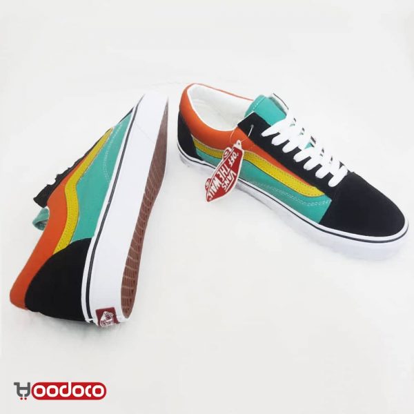 کفش ونس اولد اسکول سبز مشکی نارنجی Vans Old Skool green black orange