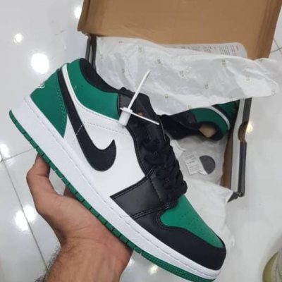 کتانی نایک ایر جردن ۱ بدون ساق سبز تو Nike air Jordan 1 low green toe