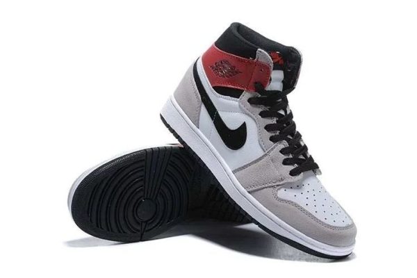 نایک ایر جردن ۱ ساقدار طوسی قرمز Nike air Jordan 1 high smoke grey and red