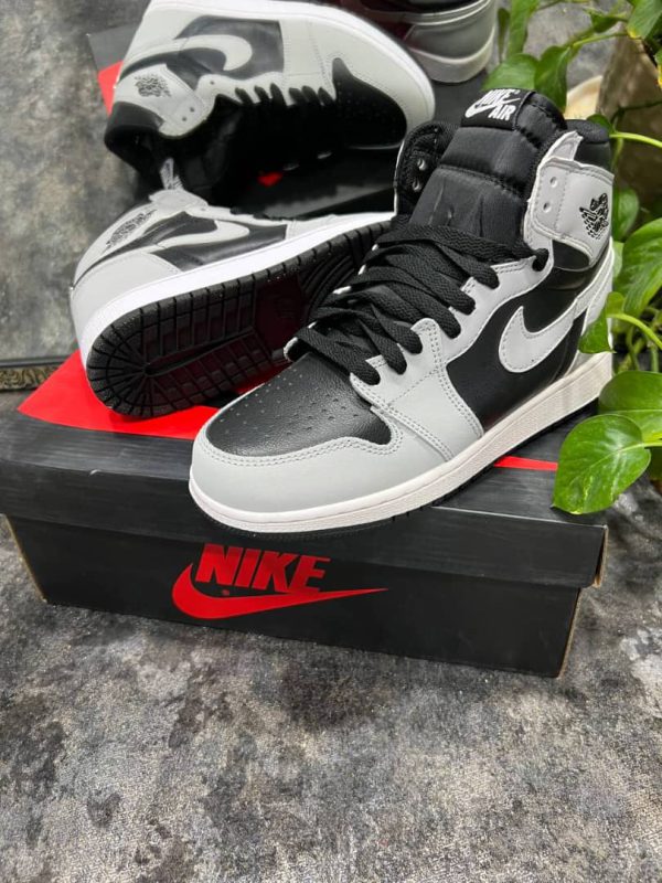 نایک ایر جردن ۱ ساقدار طوسی مشکی شادو Nike air Jordan 1 high grey and black shadow - Image 3