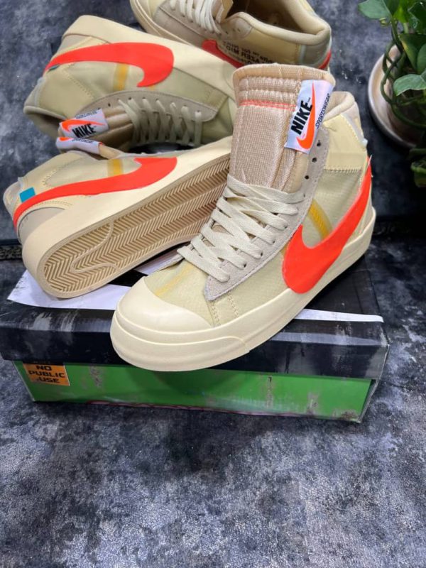 نایک بلیزر ساقدار آف وایت کرمی نارنجی Nike blazer off-white cream and orange - Image 3