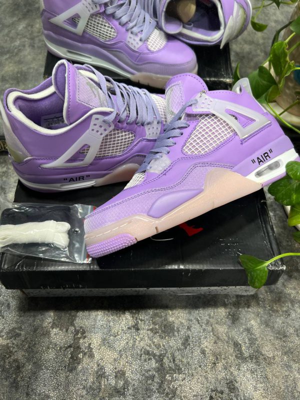 نایک ایر جردن ۴ آف وایت بنفش Nike jordan 4 off-white purple - Image 3