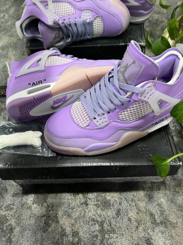 نایک ایر جردن ۴ آف وایت بنفش Nike jordan 4 off-white purple - Image 4