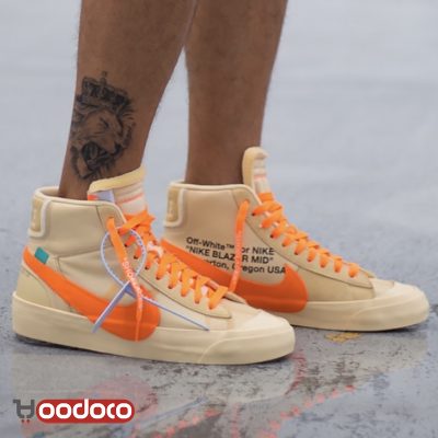 کتانی نایک بلیزر آف وایت کرمی نارنجی Nike blazer off-white cream and orange