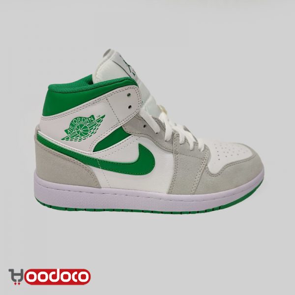 کتانی نایک ایر جردن ۱ طوسی سبز Nike air Jordan 1 high gray and green