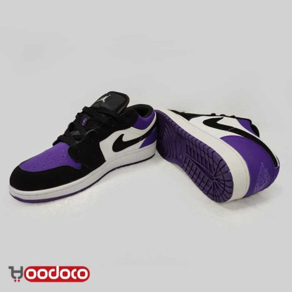 نایک ایر جردن ۱ بدون ساق بنفش تو Nike air Jordan 1 low purple toe - Image 3