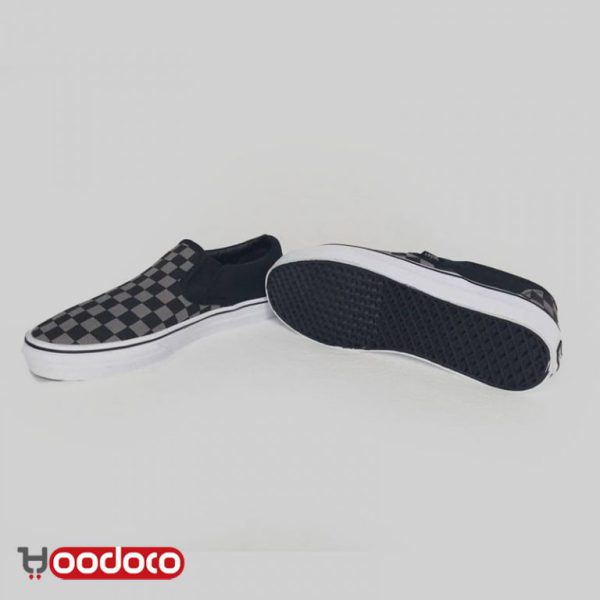 ونس کالج اسلیپ ان شطرنجی مشکی طوسی Vans slip on chess black and grey - Image 2