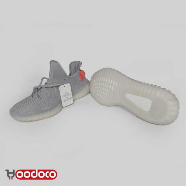 آدیداس یزی بوست ۳۵۰ وی۲ طوسی پشت نارنجی Adidas yeezy boost 350 v2 grey tile light - Image 3