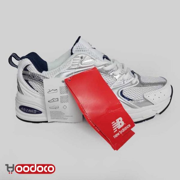 نیوبالانس ۵۳۰ سفید نقره ای New balance 530 white and silver