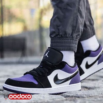 کتانی نایک ایر جردن ۱ بدون ساق بنفش تو Nike air Jordan 1 low purple toe