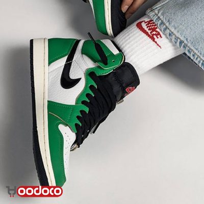 کتانی نایک ایر جردن ۱ سبز لاکی Nike air Jordan 1 high lucky green