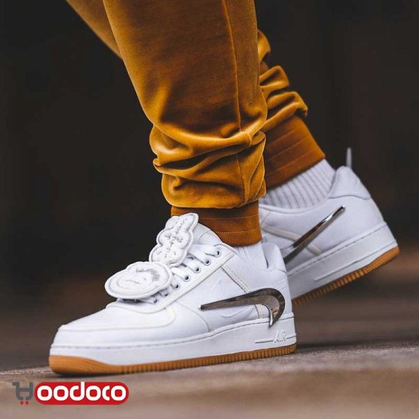 کتانی نایک ایر فورس ۱ تراویس اسکات سفید "لویی ویتون " Nike air force 1 travis Scott "louis Vuitton" white