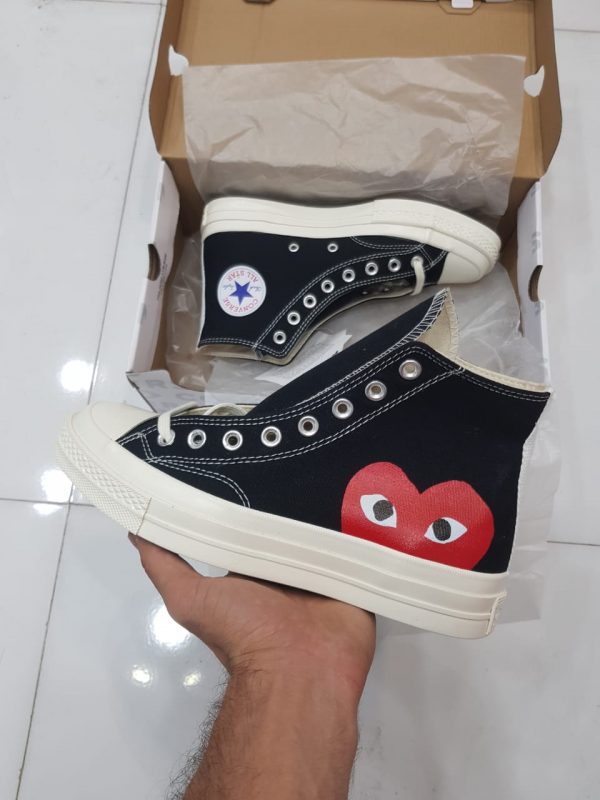 کانورس آل استار ساقدار پلی قلبی مشکی Converse all stars play black - Image 4