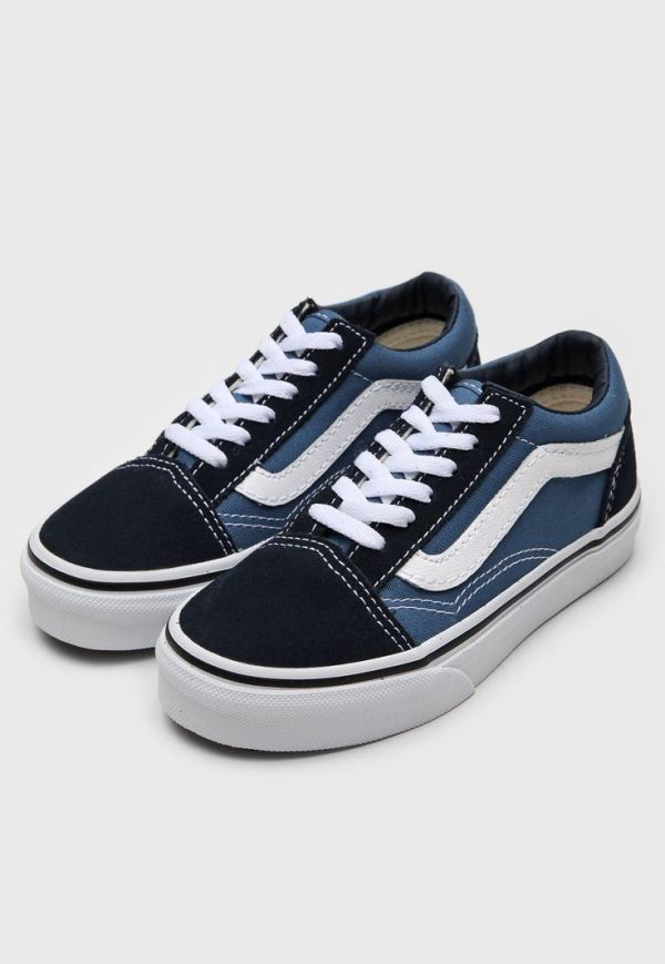 ونس اولد اسکول آبی مشکی Vans old skool blue and black