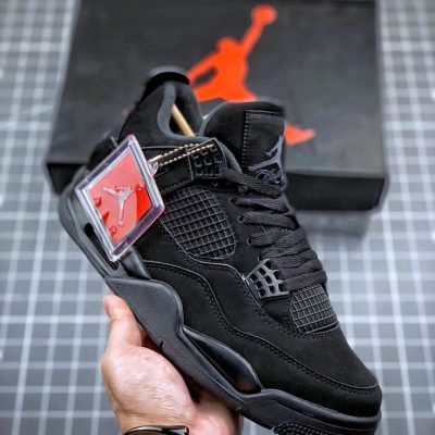 جردن ۴ تمام مشکی جیر Nike air jordan 4 full black