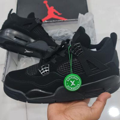 جردن ۴ تمام مشکی جیر Nike air jordan 4 full black