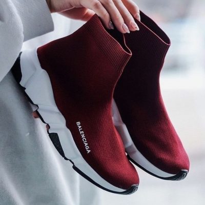 بالنسیاگا جورابی زرشکی Balenciaga maroon