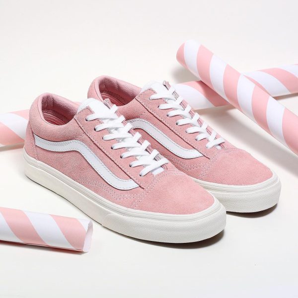 ونس اولد اسکول صورتی جیر Vans old skool pink suede