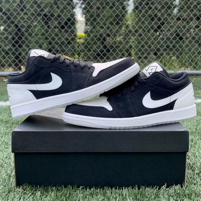 nike air jordan 1 Lowe diamond نایک جردن ۱ بدون ساق دیاموند مشکی سفید