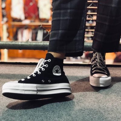 Converse all star chuck Taylor lift platform black white کانورس آل استار چاک تیلور لیفت پلتفورم مشکی