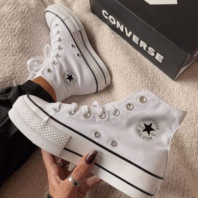 کانورس آل استار چاک تیلور لیفت پلتفورم سفید Converse all star chuck taylor lift platform white