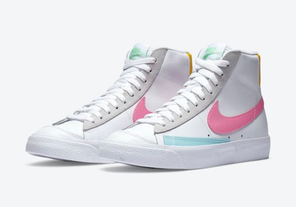 Nike blazer mid 77 white pink glow نایک بلازر نیم ساق 77 سفید صورتی