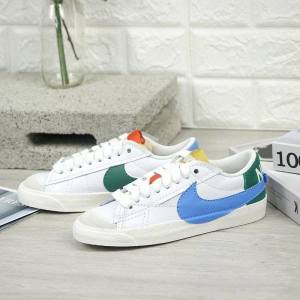 نایک بلازر بدون ساق جامبو سبز آبی Nike blazer low jumbo university