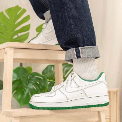 نایک ایر فورس 1 سفید سبز Nike air force 1 pine green