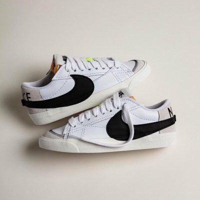 نایک بلازر بدون ساق جامبو سفید مشکی Nike blazer low jumbo white black